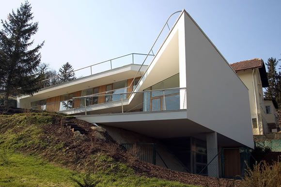 Modern Architectural Home by Austrian Architecture Firm - unusual folded design