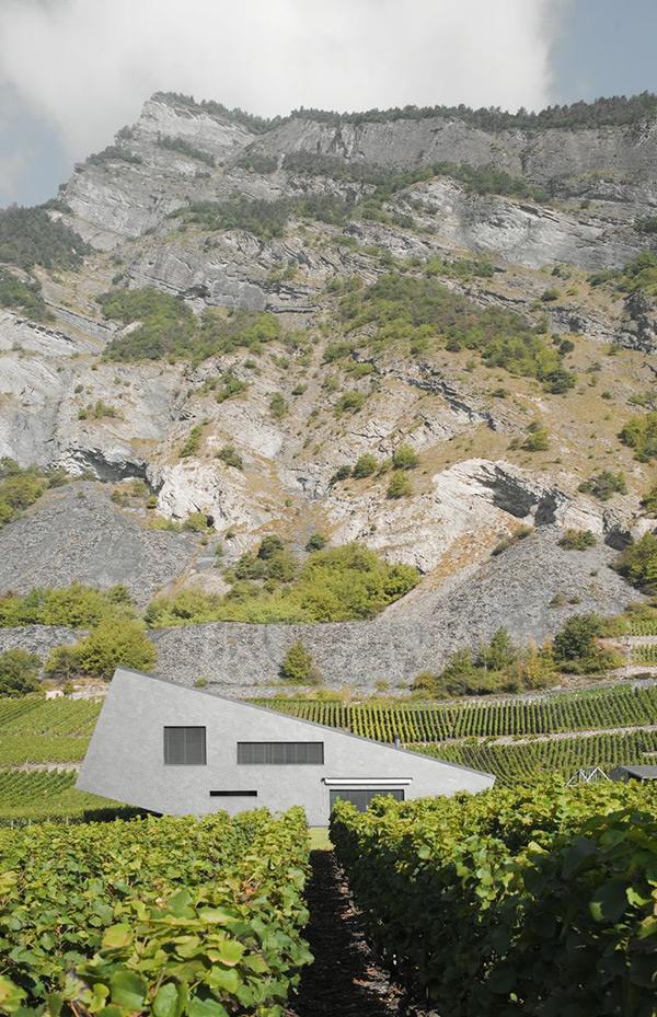 Mountain Home Design in Switzerland mimics the mountains