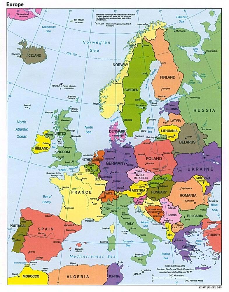 แผนที่ทวีปยุโรป