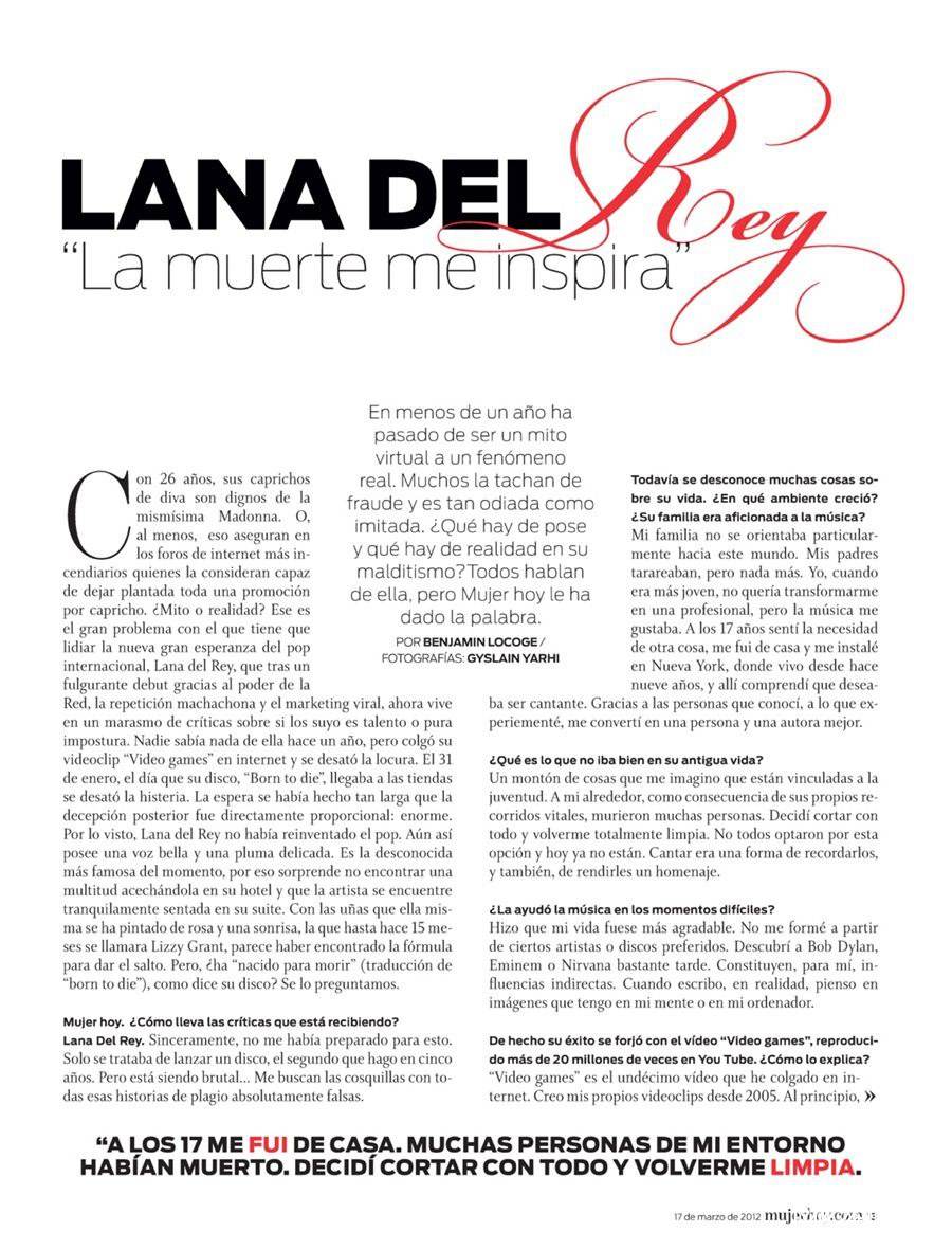 Lana Del Rey @ Mujer Hoy Spain March 2012