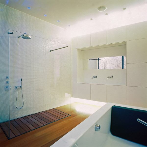 Wood and Glass House in Croatia - Central Atrium with Spiral Staircase