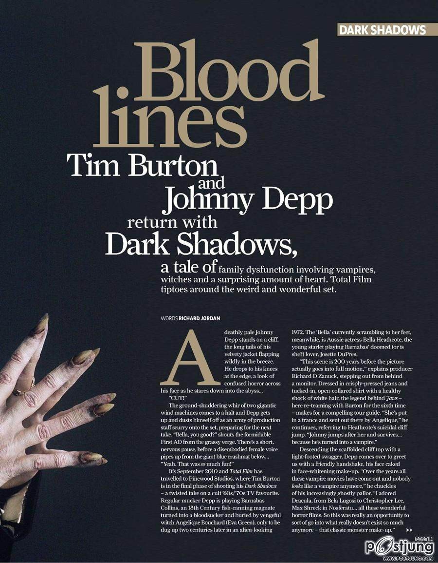 Dark Shadows @ Total Film issue 192  May 2012