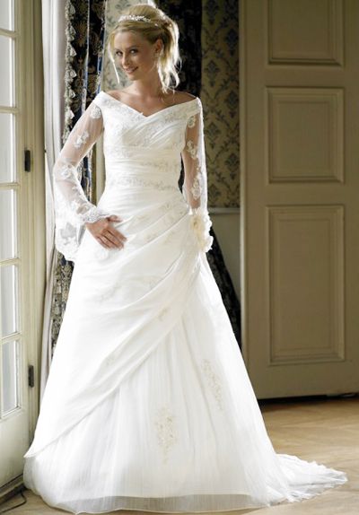 แฟชั่น ชุดเจ้าสาวแขนยาว หรูหราอลังกาล