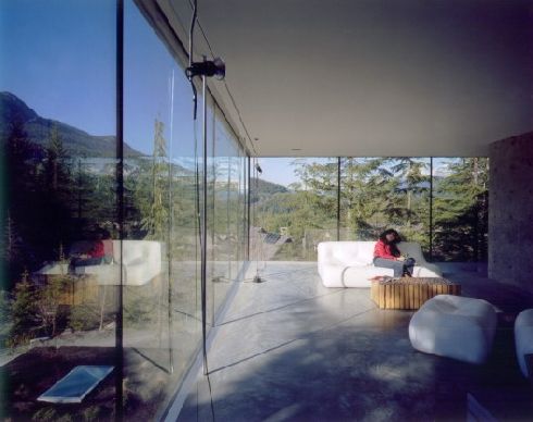 Mountain Chalet is built into the mountain, for a snowboarding pro Marc Morisset