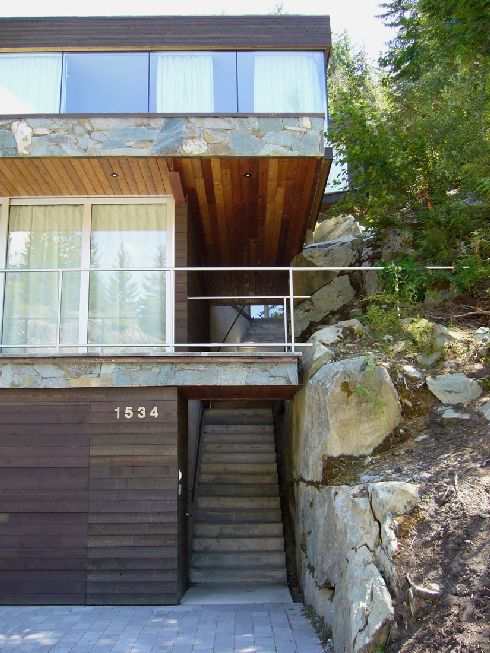 Mountain Chalet is built into the mountain, for a snowboarding pro Marc Morisset