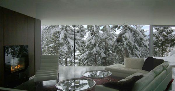 Mountain Chalet is built into the mountain, for a snowboarding pro Marc Morisset