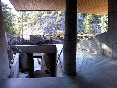 Mountain Chalet is built into the mountain, for a snowboarding pro Marc Morisset