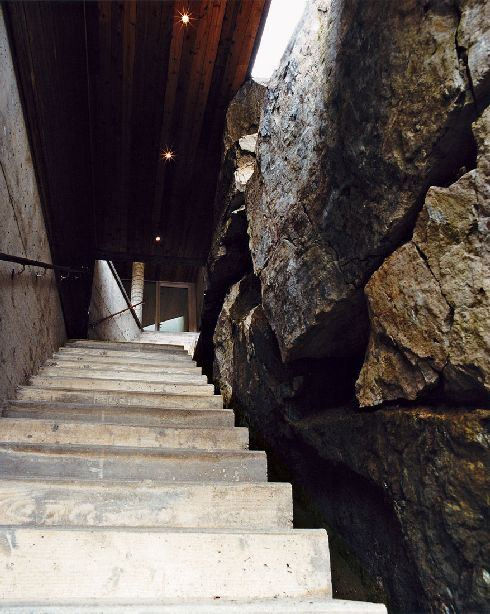 Mountain Chalet is built into the mountain, for a snowboarding pro Marc Morisset