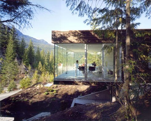 Mountain Chalet is built into the mountain, for a snowboarding pro Marc Morisset