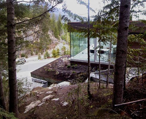 Mountain Chalet is built into the mountain, for a snowboarding pro Marc Morisset