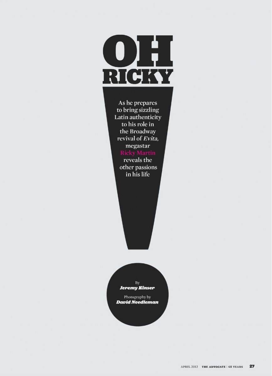 Ricky Martin @ The Advocate April 2012