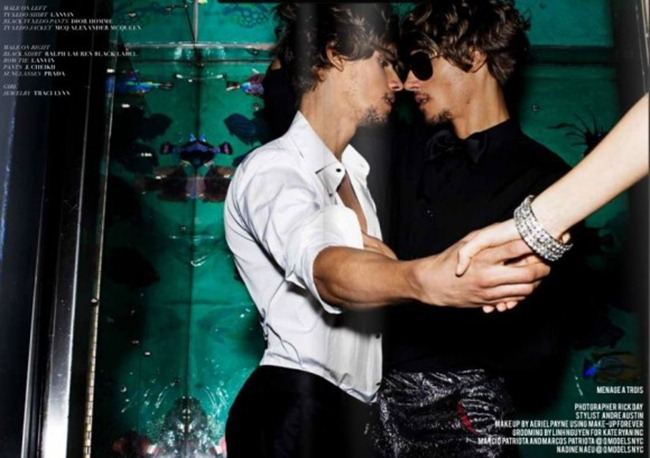LASH MAGAZINE: MARCOS PATRIOTA, MARCIO PATRIOTA & NADINE NAEU IN "M&Eacute;NAGE &Agrave; TROIS" BY PHOTOGRAPHER RI