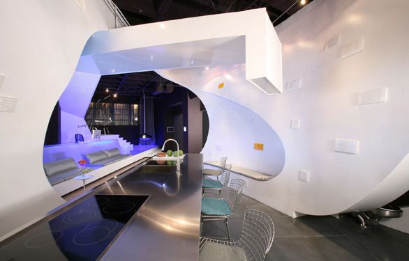 Ultra Modern Loft Idea in LA - luxe loft with a womb-like architecture