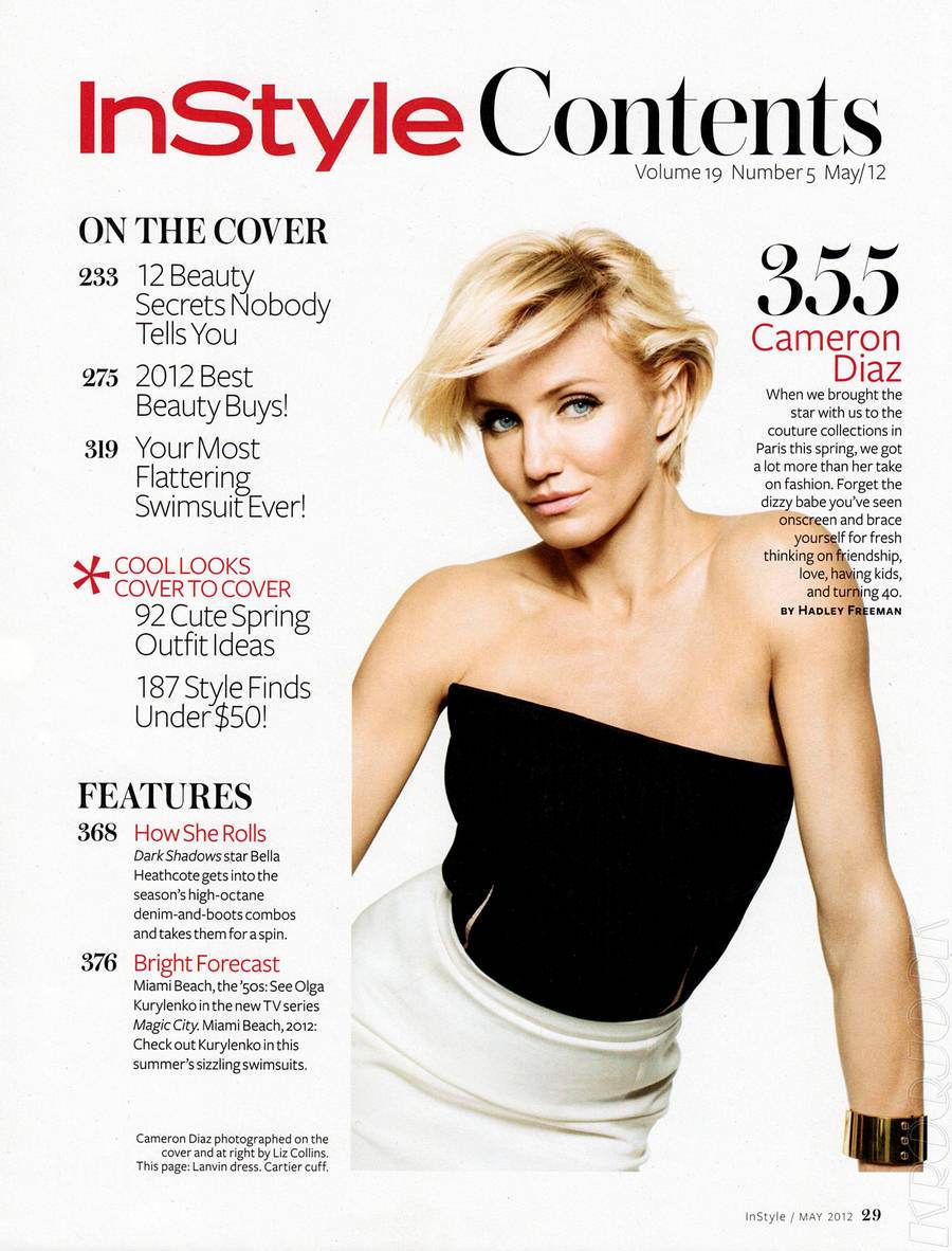 Cameron Diaz @ InStyle US May 2012