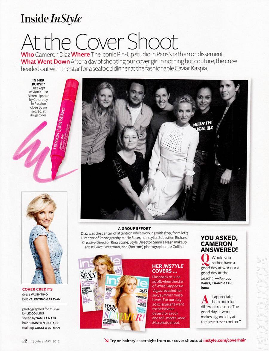 Cameron Diaz @ InStyle US May 2012