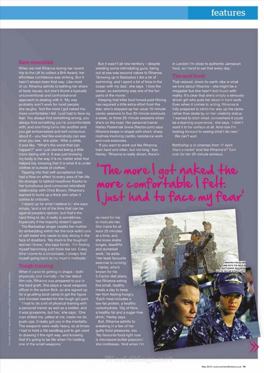 Rihanna @ women's fitness issue 100 May 2012