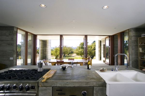 Prefabricated Concrete Home in Sonoma County, CA - aligned with the orchard!
