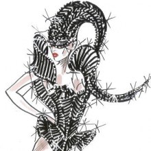 Lady Gaga’s Giorgio Armani Outfit Sketches for her Born This Way Ball Tour