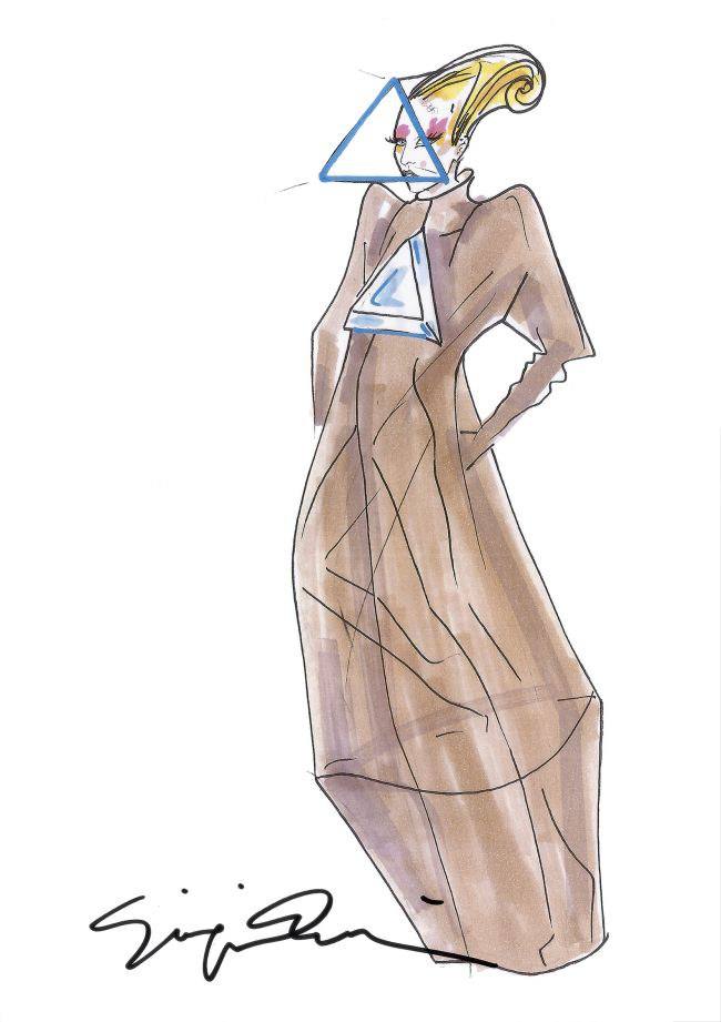 Lady Gaga&rsquo;s Giorgio Armani Outfit Sketches for her Born This Way Ball Tour