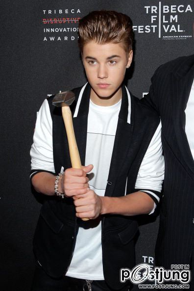 Justin Bieber at the Tribeca Film (April 27) :D