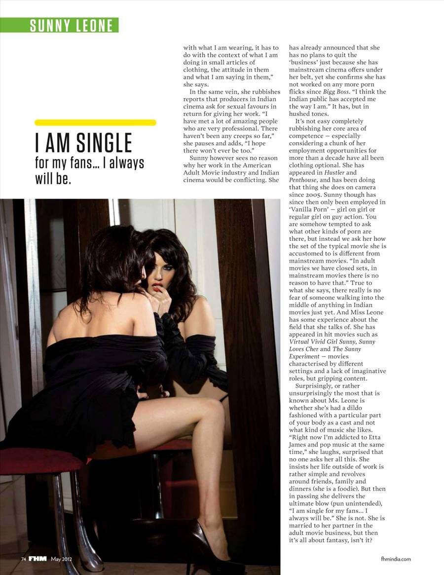 Sunny Leone @ FHM India May 2012
