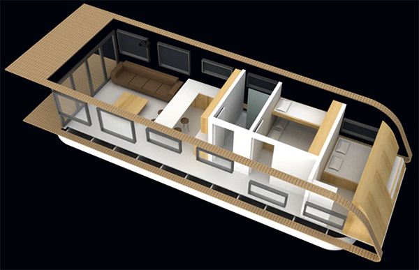 Eco-Friendly Mobile Floating Architecture - off the grid solar home