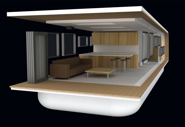 Eco-Friendly Mobile Floating Architecture - off the grid solar home