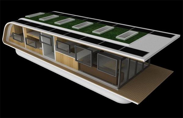 Eco-Friendly Mobile Floating Architecture - off the grid solar home