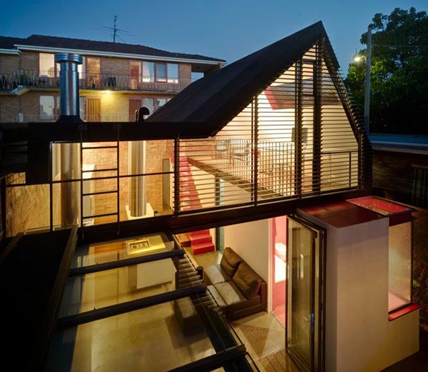 Modern Home Architecture At Its Best - If only neighbors knew what's behind those old walls ...