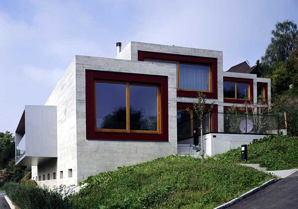 Luxury Concrete Fortress on Lake Zurich, Switzerland - we like concrete!