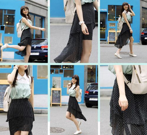 แฟชั่น กระโปรงหน้าสั้นหลังยาว เก๋ไก๋มีสไตล์แบบฉบับเซ็กซี่เกิร์ล