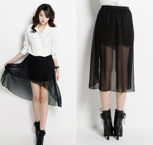 แฟชั่น กระโปรงหน้าสั้นหลังยาว เก๋ไก๋มีสไตล์แบบฉบับเซ็กซี่เกิร์ล