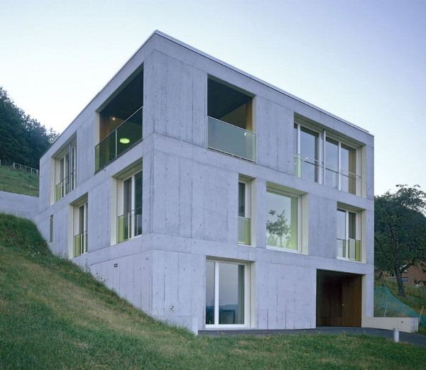 Concrete Home Design in Switzerland - modern concrete moves into rural!