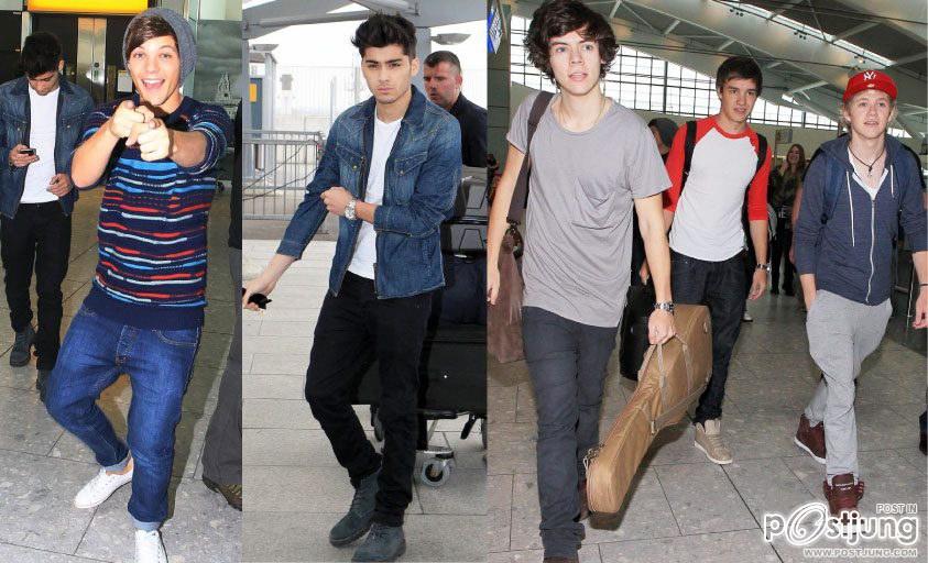 One Direction ที่ Heathrow Airport ลอนดอน