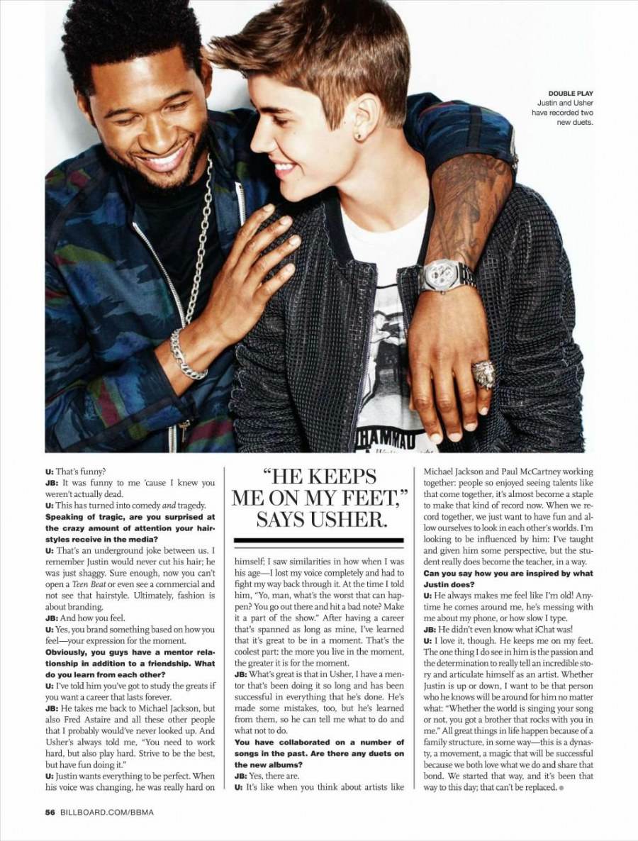 Usher & <b>Justin</b> <b>bieber</b> @ Billboard Magazine May 2012.