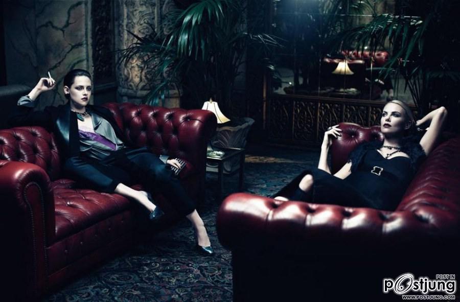 Charlize Theron & Kristen Stewart @ Interview June/July 2012