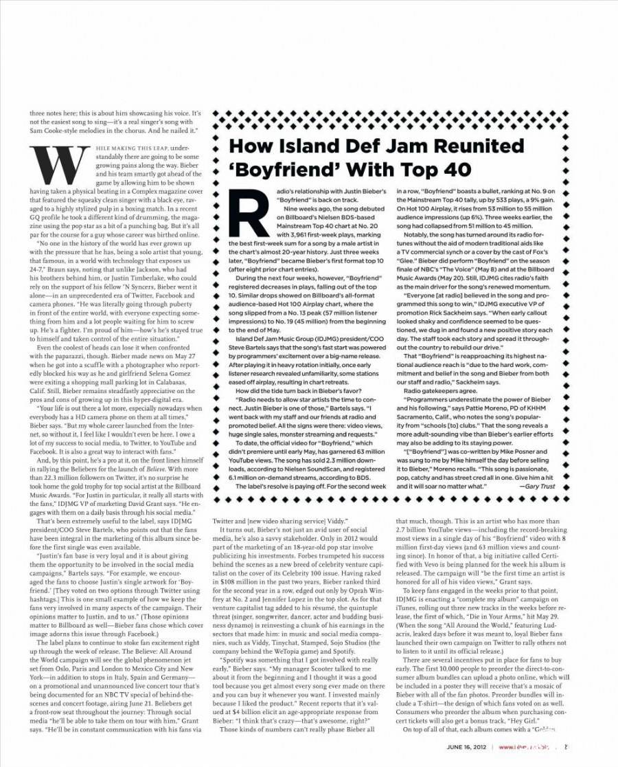 Justin bieber @ Billboard Magazine June 2012