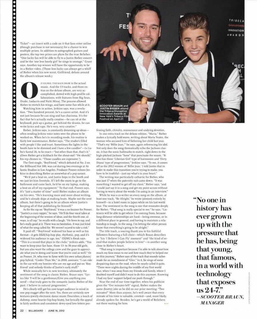 Justin bieber @ Billboard Magazine June 2012