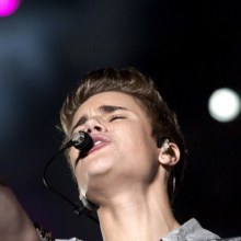 Justin Bieber performs for a crowd of 200,000 people during a concert held in Zocalo square. (June 1