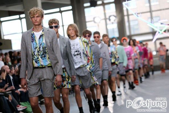 Model walks the catwalk for Topman Design spring/summer 2013