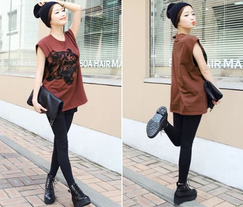 แฟชั่น เสื้อยืด พิมพ์ลายสัตว์ น่ารัก ๆ