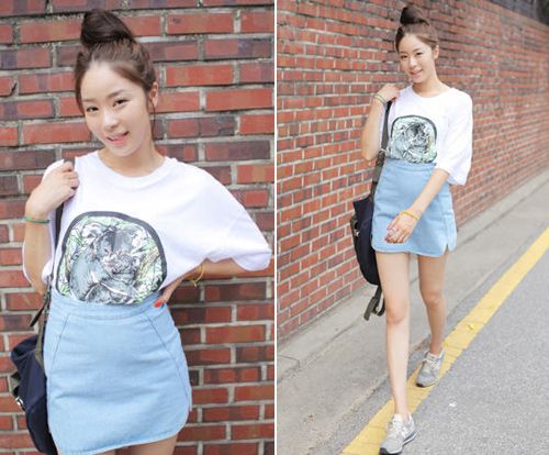 แฟชั่น เสื้อยืด พิมพ์ลายสัตว์ น่ารัก ๆ