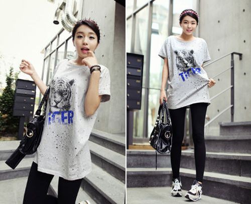 แฟชั่น เสื้อยืด พิมพ์ลายสัตว์ น่ารัก ๆ