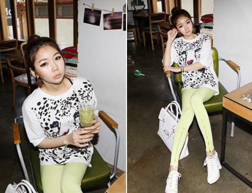 แฟชั่น เสื้อยืด พิมพ์ลายสัตว์ น่ารัก ๆ