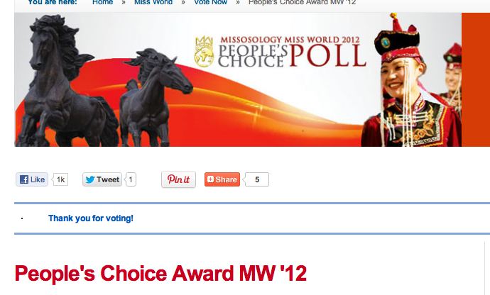 People's Choice Award MW '12