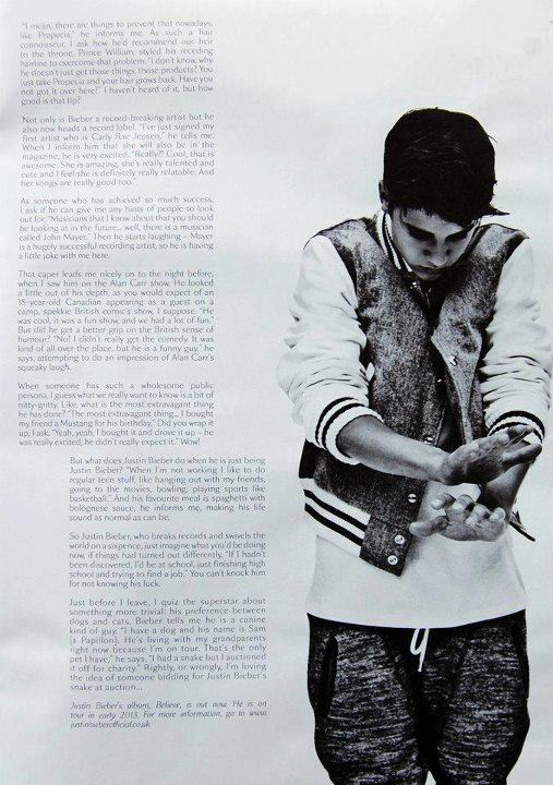 Justin Bieber in Rollacoaster Magazine