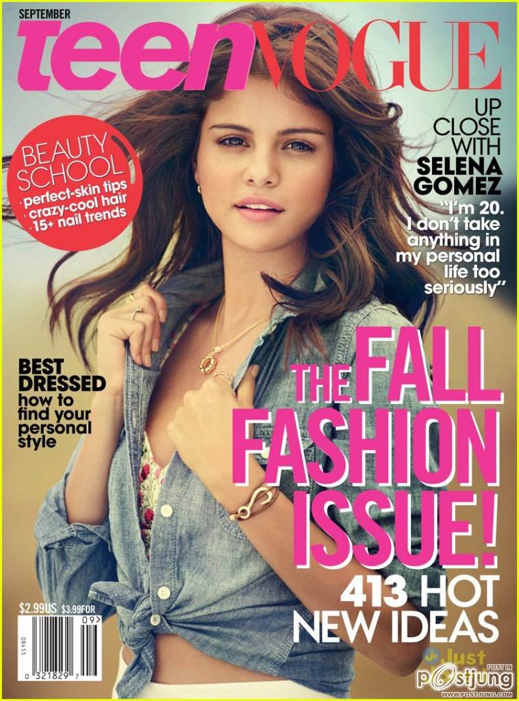 Selena Gomez is a jean shirt queen on the September 2012 cover of Teen