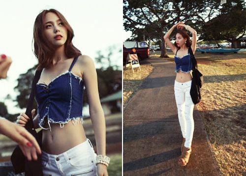 แฟชั่น เสื้อเอวลอย น่ารักน่าหยิก