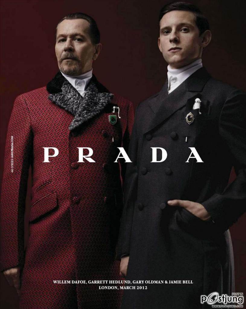 Gary Oldman, Jamie Bell, Garrett Hedlund & Willem Dafoe @ Prada F/W 2012 Menswear Campaign
