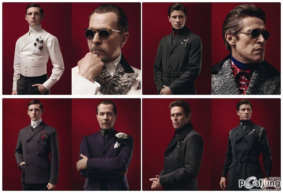 Gary Oldman, Jamie Bell, Garrett Hedlund & Willem Dafoe @ Prada F/W 2012  Menswear Campaign